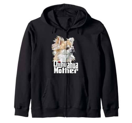 Chihuahua-Mutter mit langen Haaren Chiwawa-Mutter Chihuahua-Mädchen Kapuzenjacke Chihuahua-Mutter mit langen Haaren Chiwawa-Mutter Chihuahua-Mädchen Kapuzenjacke von Raf THE ARTIST Designs