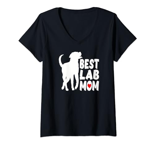 Damen Beste Labormutter Labrador Mama T-Shirt mit V-Ausschnitt von Raf THE ARTIST Designs