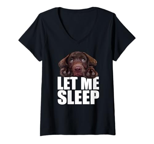 Damen Chocolate Lab Dog Brown Lab Labrador Retriever Welpe Hund T-Shirt mit V-Ausschnitt von Raf THE ARTIST Designs