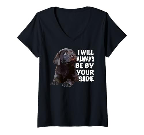 Damen Chocolate Lab Dog Brown Lab Labrador Retriever Welpe Hund T-Shirt mit V-Ausschnitt von Raf THE ARTIST Designs