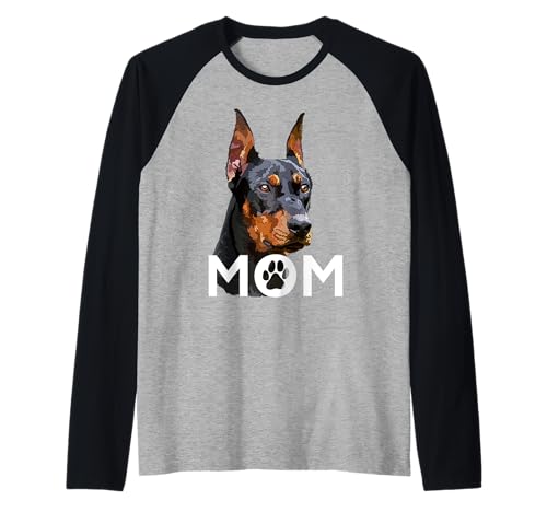 Dobermann Mama Pinscher Hund Mutter Raglan von Raf THE ARTIST Designs
