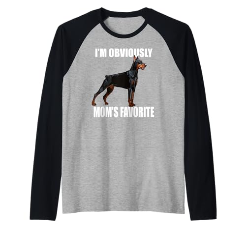 Dobie Mom Dobermann Mama Pinscher Hund Mutter Mama Raglan von Raf THE ARTIST Designs