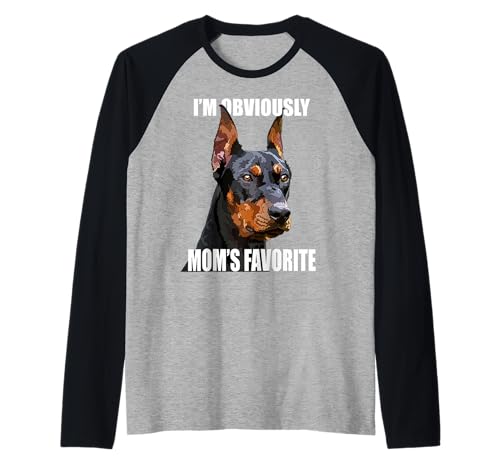 Dobie Mom Dobermann Mama Pinscher Mutter Lieblingshund Mädchen Raglan von Raf THE ARTIST Designs