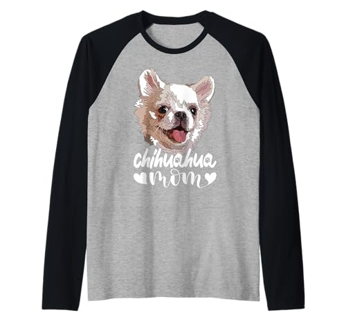 Glückliche Chihuahua-Mutter Die Hundemutter Chiwawa Mama Girl Raglan von Raf THE ARTIST Designs