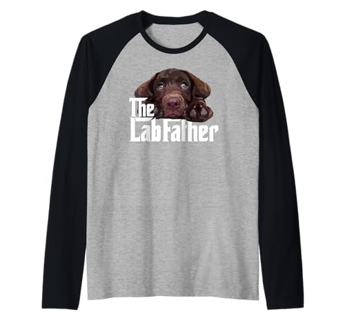 Herren Chocolate Lab Dad The Lab Father Labrador Daddy Welpenliebhaber Raglan von Raf THE ARTIST Designs