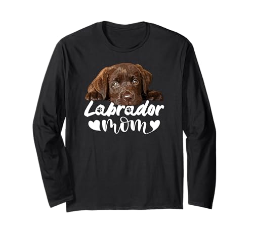 Labrador Mama Chocolate Lab Mama Brown Lab Mutter Lab Mädchen Langarmshirt von Raf THE ARTIST Designs