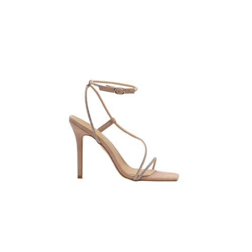 Rafaela Belgini Cross Strap Women Stiletto High Heel Sandals with Rhinestone Embellisment (black, EU Schuhgrößensystem, Erwachsene, Damen, Numerisch, M, 41) von Rafaela Belgini