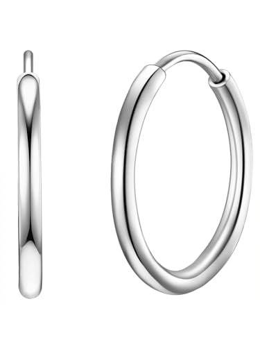 Rafaela Donata Damen-Creolen 925 Sterling Silber 20mm rund - Basic Ohrringe für Damen Silberohrcreolen 60800080 von Rafaela Donata