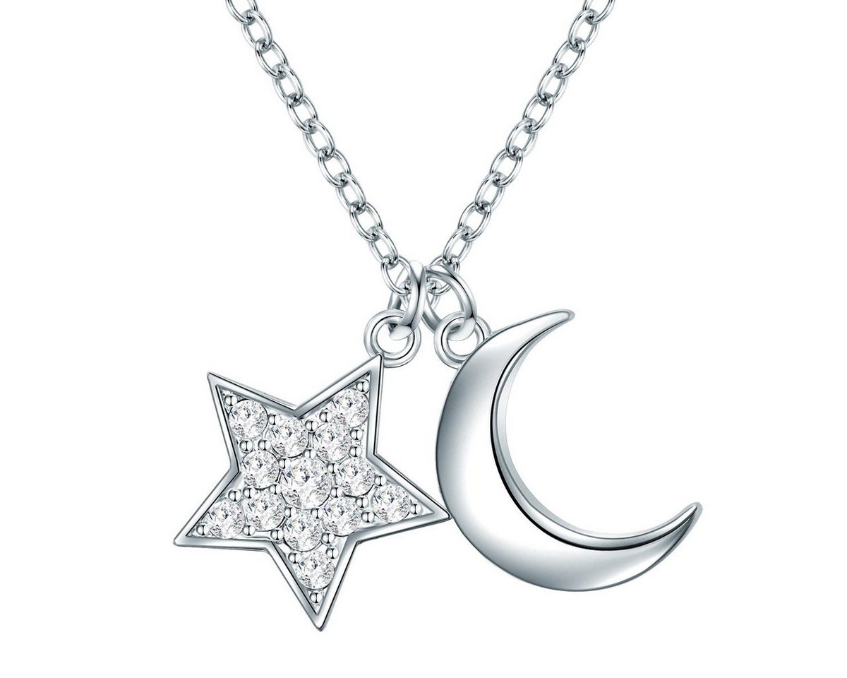 Rafaela Donata Collier Stern/Halbmond silber, verziert mit Kristallen von Swarovski® von Rafaela Donata