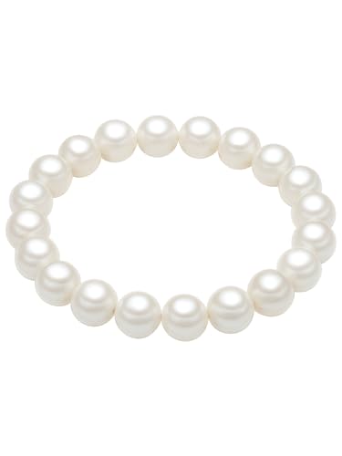 Rafaela Donata Damen Perlenarmband mit Muschelkernperle 10 mm weiß Nylon von Rafaela Donata