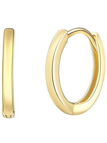 Rafaela Donata Damen Creolen aus 925/- Sterling Silber gelbvergoldet - Klappcreolen Silbercreolen Gelbgold klassisch Unisex von Rafaela Donata