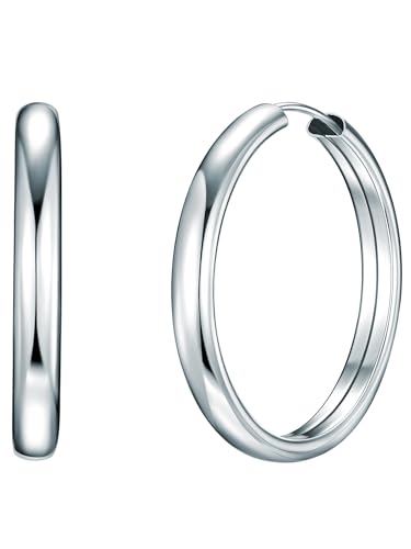 Rafaela Donata Damen Creolen aus 925/- Sterling Silber - Silbercreolen klassisch von Rafaela Donata