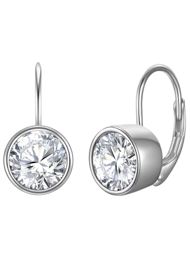 Rafaela Donata Damen Creolen aus 925/- Sterling Silber rhodiniert mit Zirkonia weiß von Rafaela Donata