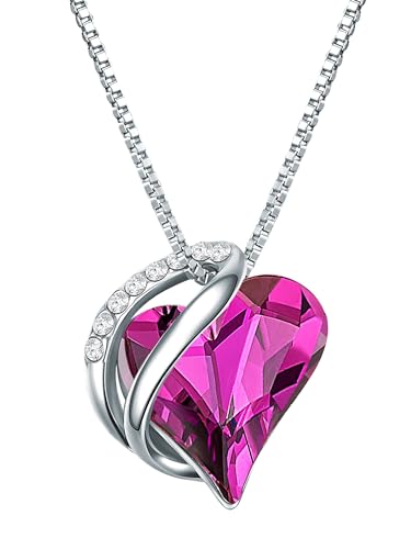 Rafaela Donata Damen Kette aus 925/- Sterling Silber verziert mit Kristallen Herzschliff Brillantschliff von Rafaela Donata