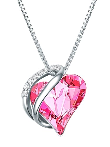 Rafaela Donata Damen Kette aus 925/- Sterling Silber verziert mit Kristallen Herzschliff Brillantschliff von Rafaela Donata