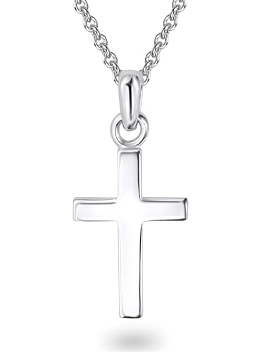 Rafaela Donata Damen Halskette mit Kreuz Anhänger aus 925/- Sterling Silber - Kreuzkette Silberhalskette Motivanhänger Unisex Mädchen von Rafaela Donata