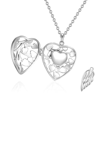 Rafaela Donata Damen-Kette mit Anhänger Herz Fairy Locket Sterling Silber 925 bi-color rosegold 42 cm Basis-Kette + 7 cm Verlängerung - Silber-kette für Damen Herz-Medaillon Anhänger Herz von Rafaela Donata