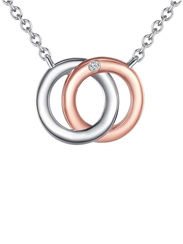 Rafaela Donata Damen Kette mit Anhänger Sterling Silber rosevergoldet/rhodiniert Diamant von Rafaela Donata