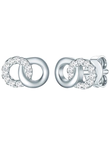 Rafaela Donata Damen Ohrringe aus 925/- Sterling Silber mit Zirkonia weiß Kreise Silberohrstecker von Rafaela Donata