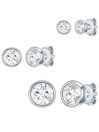 Rafaela Donata Damen Ohrstecker 3er Set 925/- Sterling Silber verziert mit Kristallen von Swarovski® von Rafaela Donata