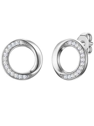 Rafaela Donata Damen Ohrstecker aus 925/- Sterling Silber rhodiniert mit Zirkonia weiß von Rafaela Donata