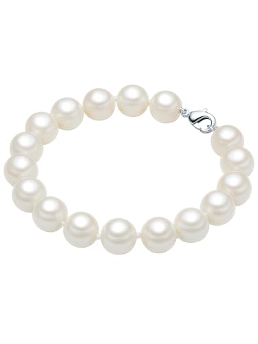 Rafaela Donata Damen Perlenarmband mit Muschelkernperle 10 mm weiß 925/- Sterling Silber rhodiniert von Rafaela Donata
