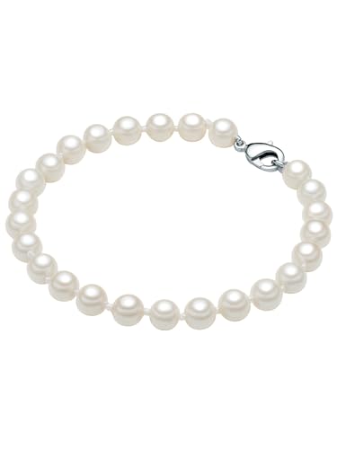 Rafaela Donata Damen Perlenarmband mit Muschelkernperle 6 mm weiß 925/- Sterling Silber rhodiniert von Rafaela Donata