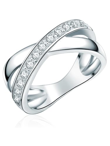 Rafaela Donata Damen Ring 925/- Sterling Silber rhodiniert Zirkonia weiß Silberring von Rafaela Donata
