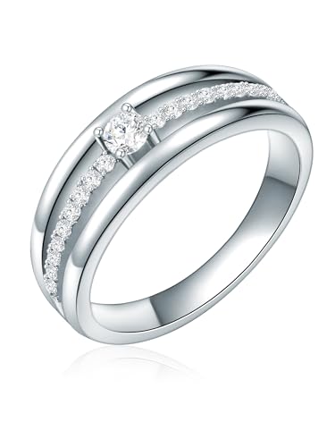 Rafaela Donata Damen Ring 925/- Sterling Silber rhodiniert Zirkonia weiß Silberring von Rafaela Donata
