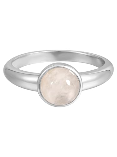 Rafaela Donata Damen Ring 925/- Sterling Silber rhodiniert mit Mondstein weiß Solitärring von Rafaela Donata