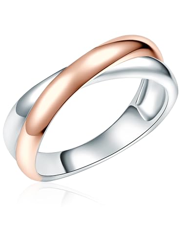 Rafaela Donata Damen Ring 925/- Sterling Silber rhodiniert/rosévergoldet 18 Karat Silberring von Rafaela Donata