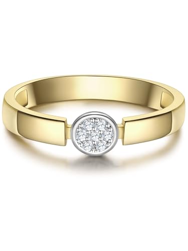 Rafaela Donata Damen Ring aus 925/- Sterling Silber rhodiniert/gelbvergoldet 14 Karat mit Zirkonia weiß von Rafaela Donata