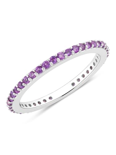 Rafaela Donata Damen Ring aus 925/- Sterling Silber rhodiniert mit Amethyst lila Eternity-Ring Edelsteinring von Rafaela Donata