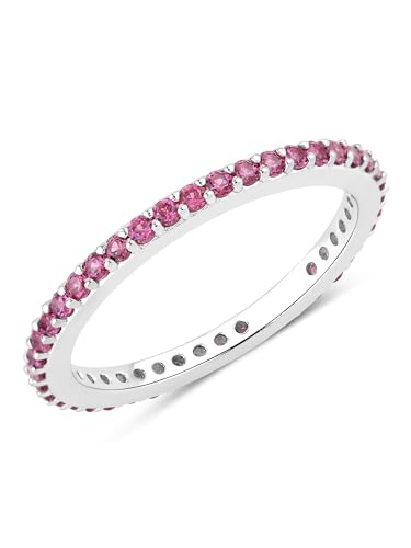 Rafaela Donata Damen Ring aus 925/- Sterling Silber rhodiniert mit Rhodolit pink Eternity-Ring Edelsteinring von Rafaela Donata