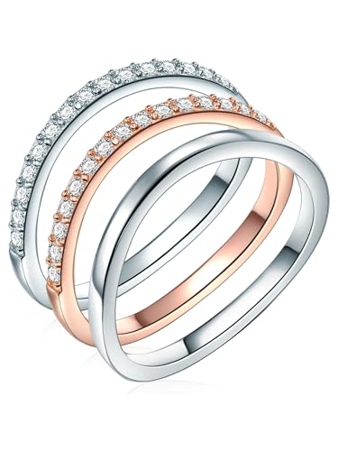 Rafaela Donata Damen 3er Set Ringe Sterling Silber Zirkonia weiß von Rafaela Donata