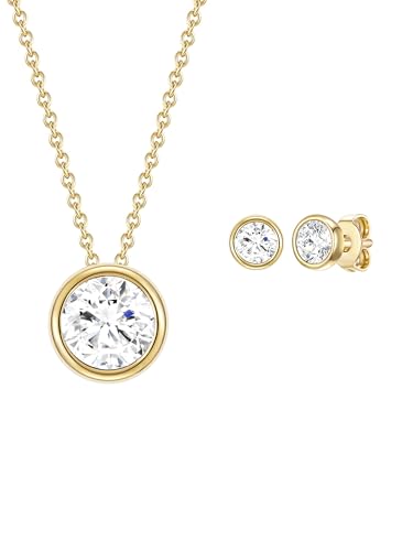 Rafaela Donata Damen Schmuckset Kette + Ohrstecker 925/- Sterling Silber verziert mit Kristallen von Rafaela Donata