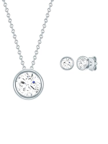 Rafaela Donata Damen Schmuckset Kette + Ohrstecker 925/- Sterling Silber verziert mit Kristallen von Swarovski® von Rafaela Donata