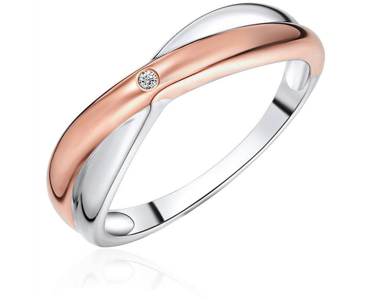 Rafaela Donata Diamantring silber/roségold, mit Diamant von Rafaela Donata