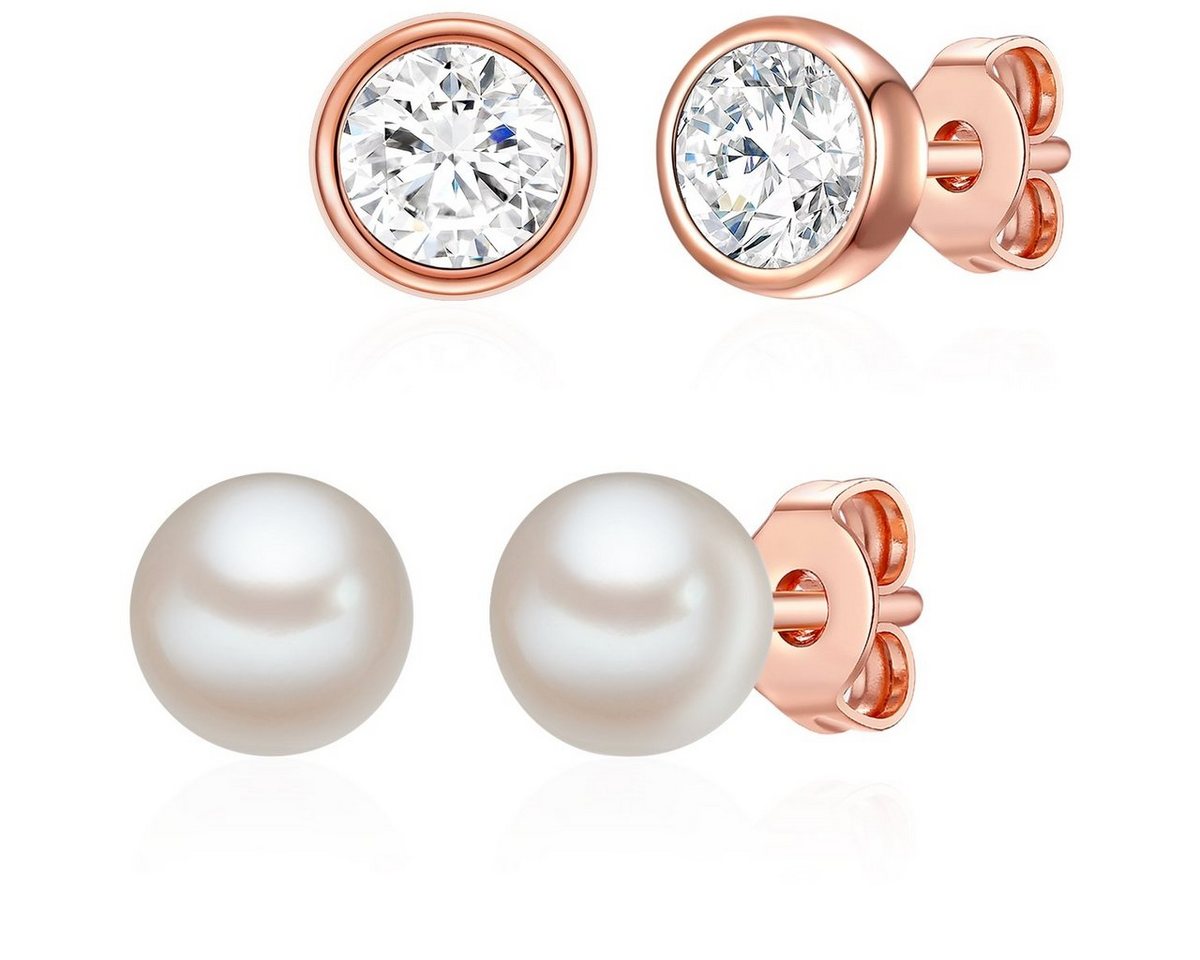 Rafaela Donata Paar Ohrstecker roségold, aus Sterling Silber von Rafaela Donata