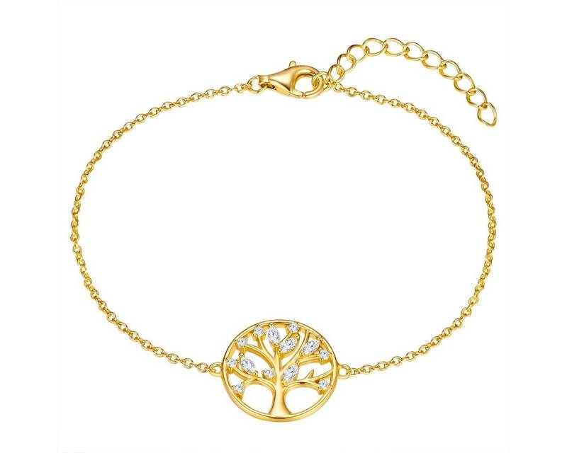 Rafaela Donata Silberarmband Baum des Lebens gelbgold, aus Sterling Silber von Rafaela Donata