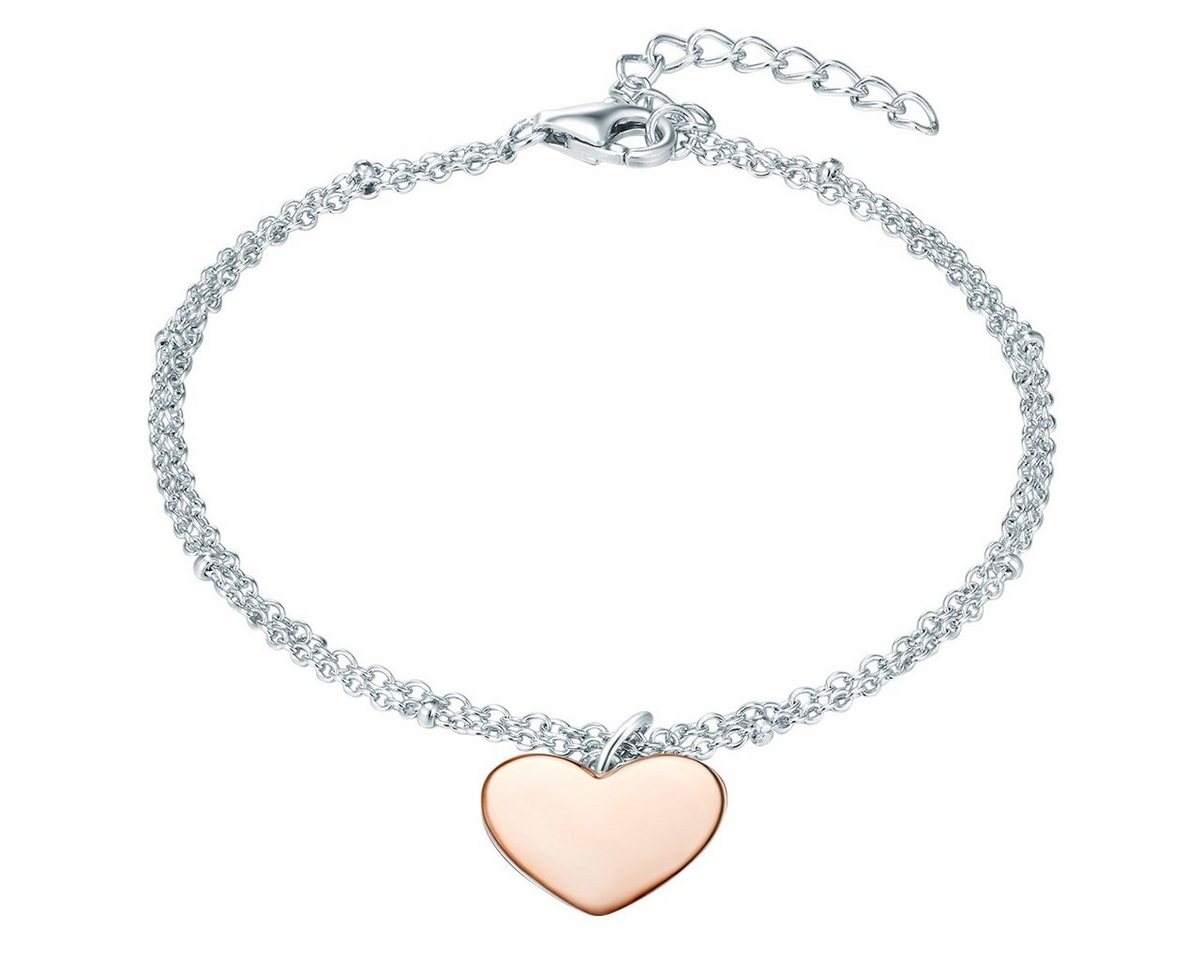 Rafaela Donata Silberarmband Herz silber/roségold, mit Herz von Rafaela Donata