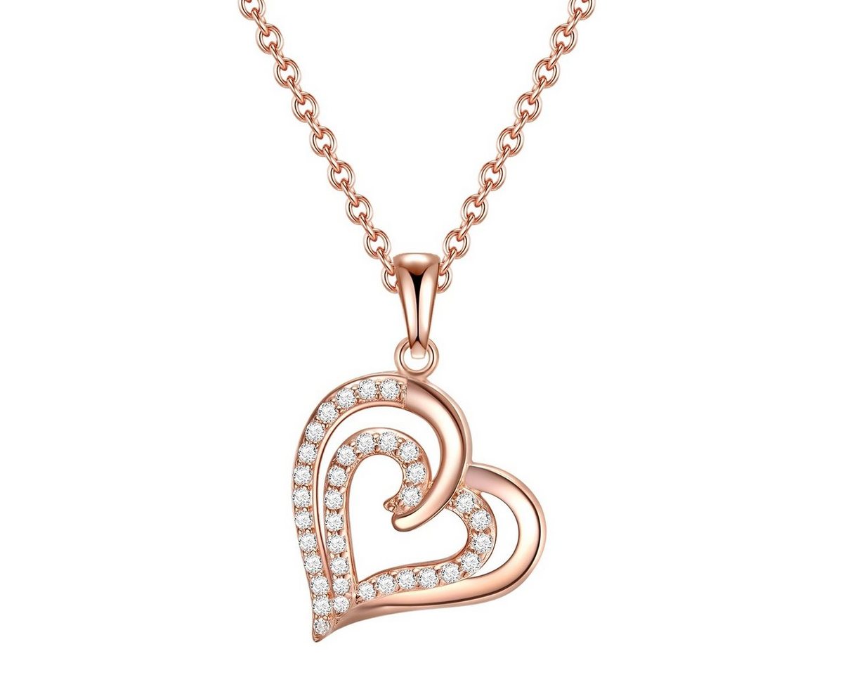 Rafaela Donata Silberkette Herz roségold, mit Zirkonia von Rafaela Donata