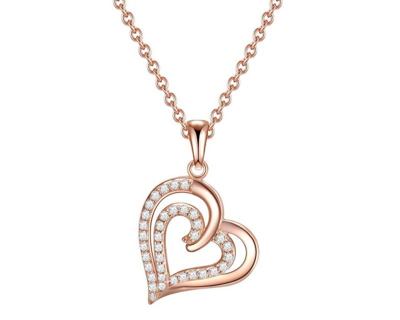 Rafaela Donata Silberkette Herz roségold, mit Zirkonia von Rafaela Donata