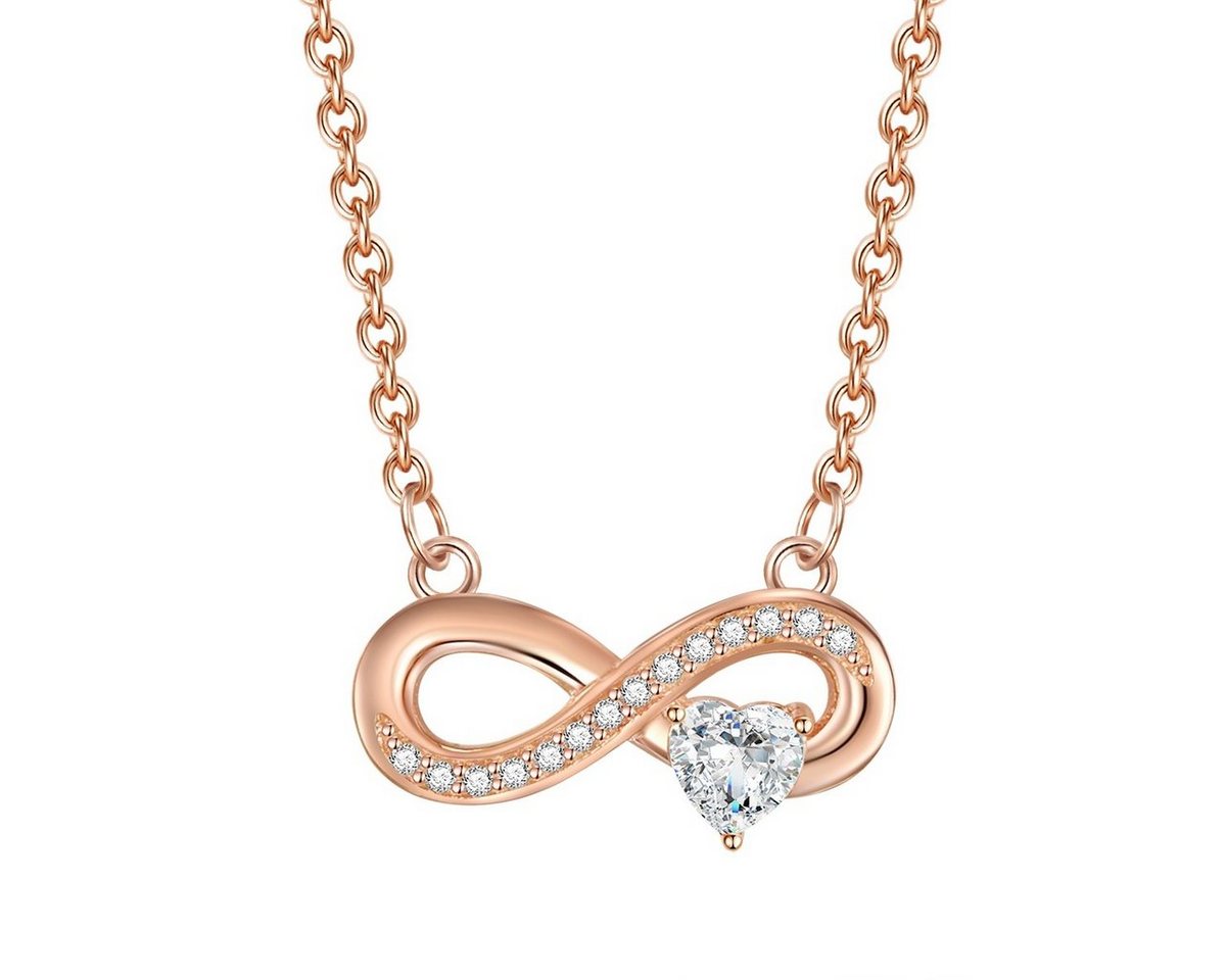 Rafaela Donata Silberkette Infinity/Herz roségold, aus Sterling Silber von Rafaela Donata