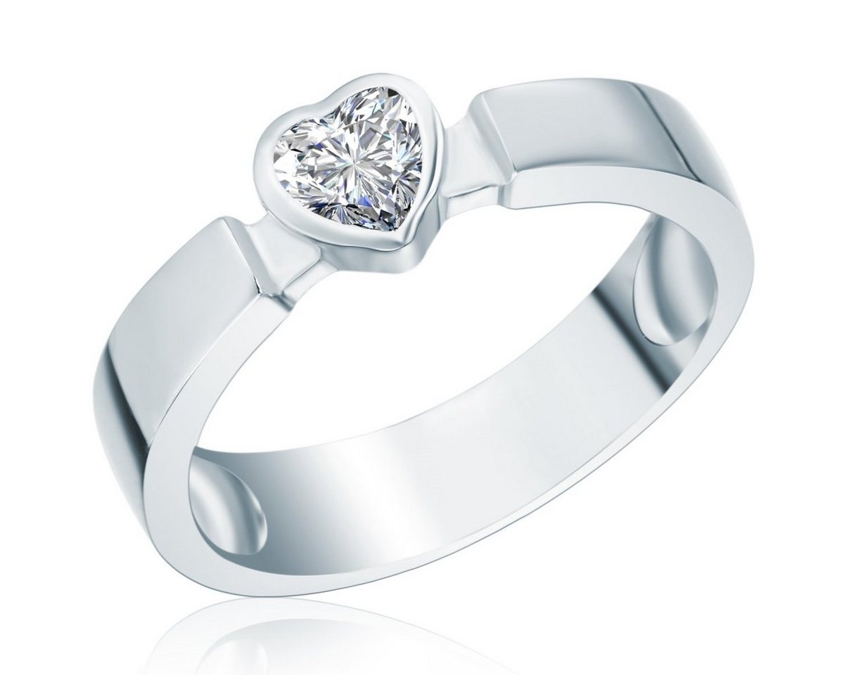 Rafaela Donata Silberring Damen-Ring aus 925 Sterling Silber, mit Zirkonia in Herz-Optik von Rafaela Donata