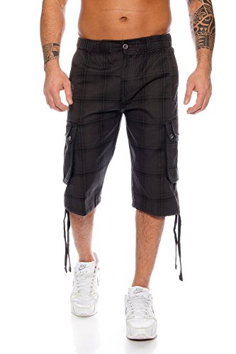 Raff&Taff Herren Bermuda Karo Shorts Caprihose Capri Badeshorts RT 665 (XXXXL, Anthrazit) von Raff&Taff