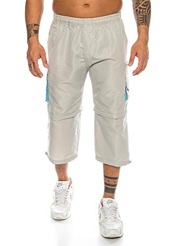 Raff&Taff Herren Abzippbare Trennbare Bermuda Shorts Capri Freizeithose Beach Hose Strandhose Urlaubs Hose (XXL, H.Grau 713) von Raff&Taff