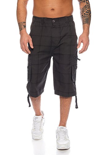 Raff&Taff Herren Bermuda Cargo Shorts Freizeithose Sportshorts Caprihose Capri Badeshorts bis 6XL Black Shorts (5XL, Anthra(330)) von Raff&Taff