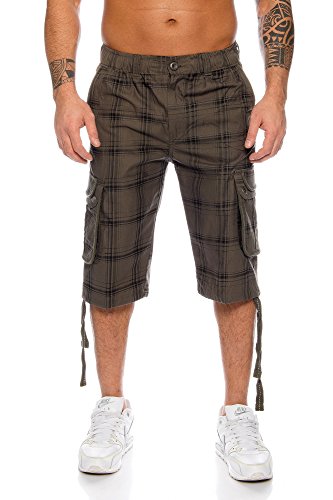 Raff&Taff Herren Bermuda Shorts Herren Sport Shorts Freizeithose Kurze Hosen Cargohose bis 4XL(RT665-Oliv-6XL) von Raff&Taff