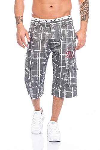 Raff&Taff Herren Bermuda Shorts Herren Sport Shorts Freizeithose Kurze Hosen Cargohose bis 4XL (RT001- Anthrazit-5XL) von Raff&Taff